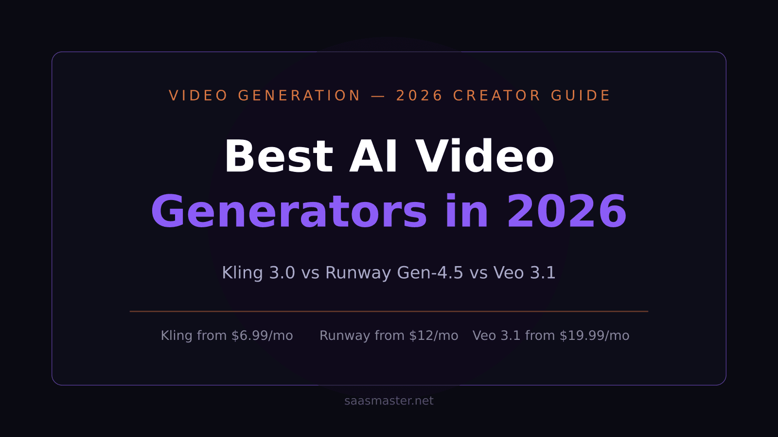 Best AI Video Generator in 2026: Kling 3.0 vs Runway Gen-4.5 vs Veo 3.1 for Creators