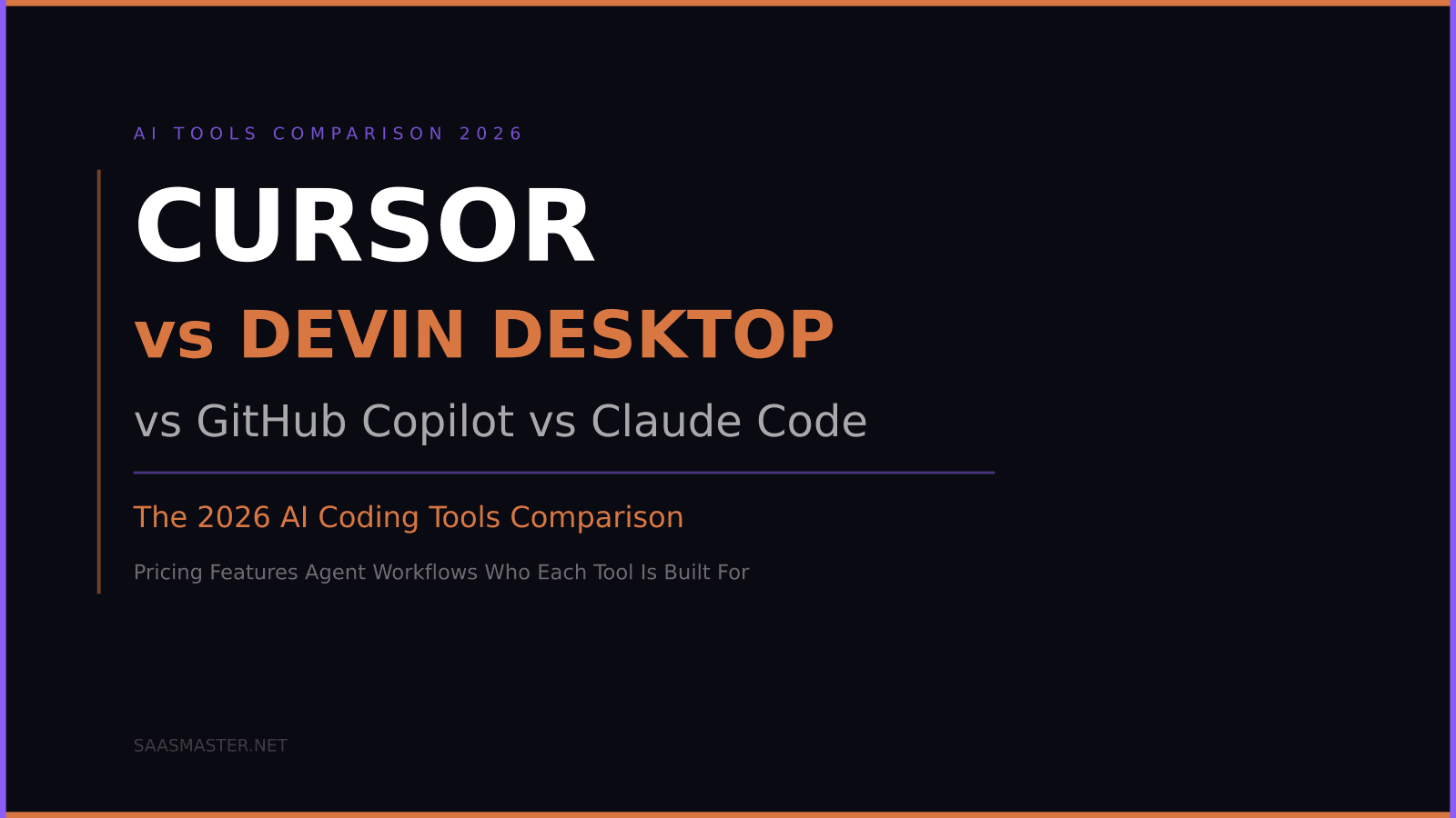 Cursor vs Devin Desktop vs GitHub Copilot vs Claude Code: The 2026 Comparison