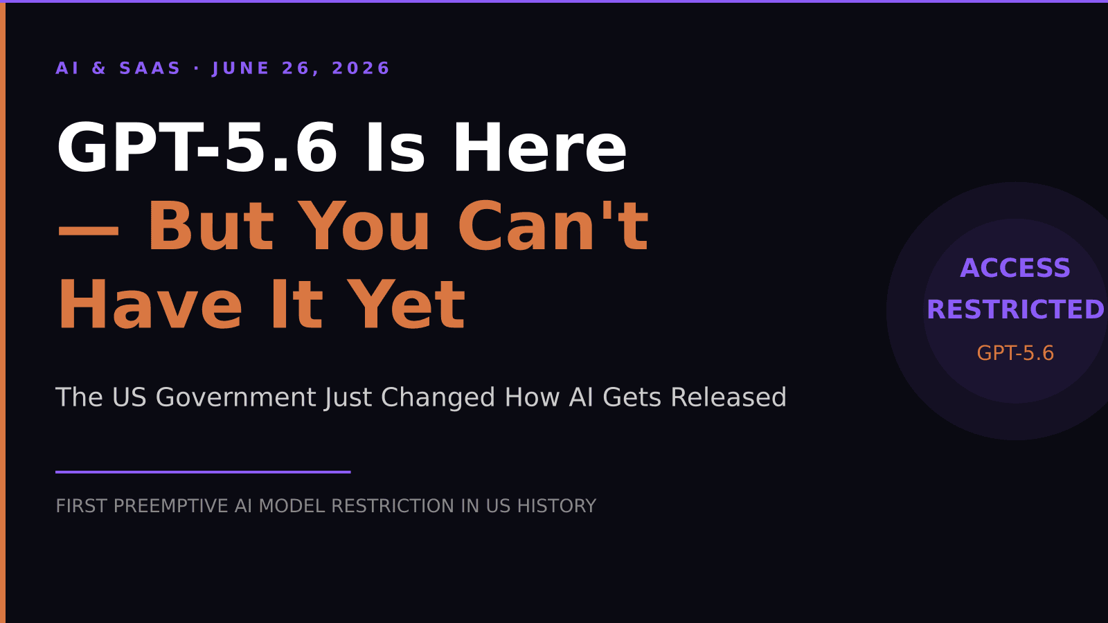 GPT-5.6 Is Here — But the US Government Decides Who Gets Access First