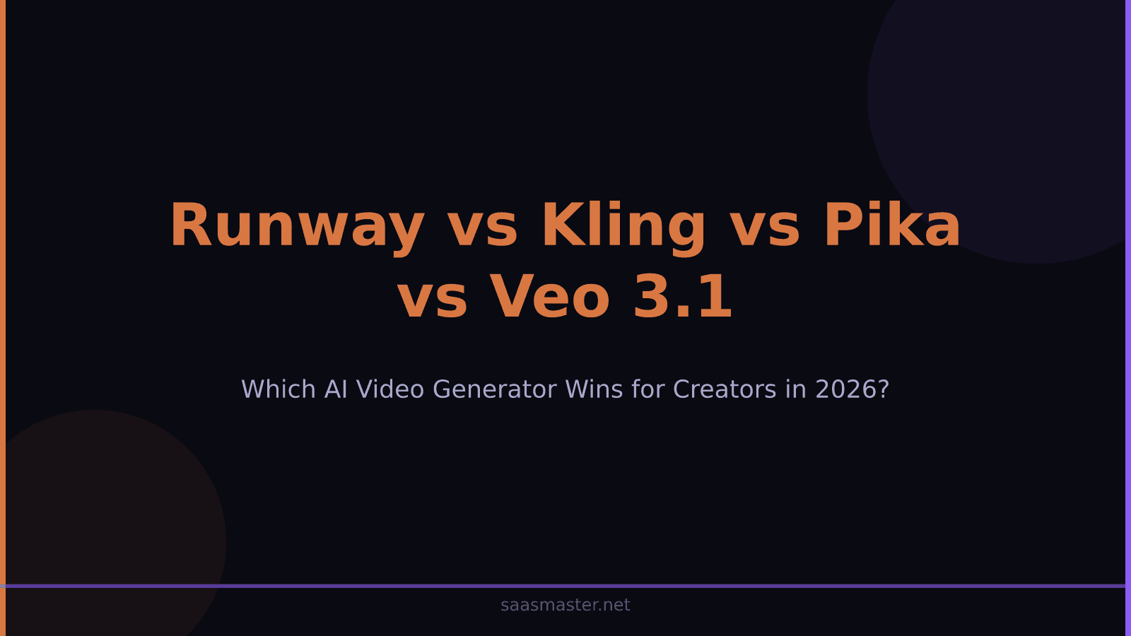 Runway vs Kling vs Pika vs Veo 3.1: Which AI Video Generator Wins for Creators in 2026?