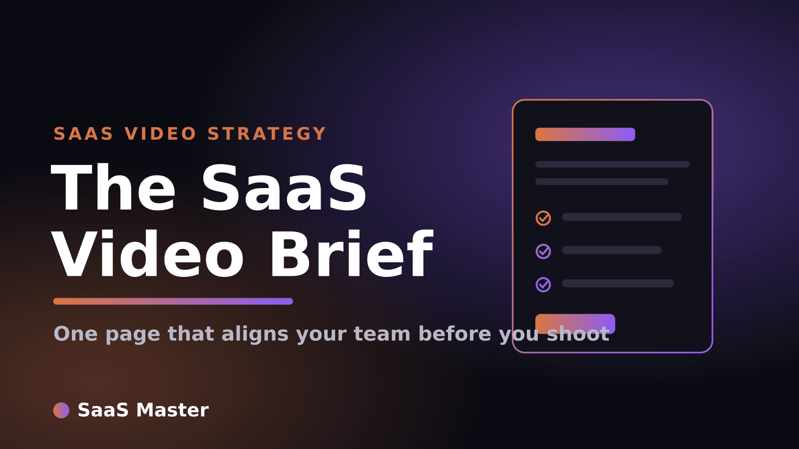 SaaS Product Video Brief Template for Marketing Teams