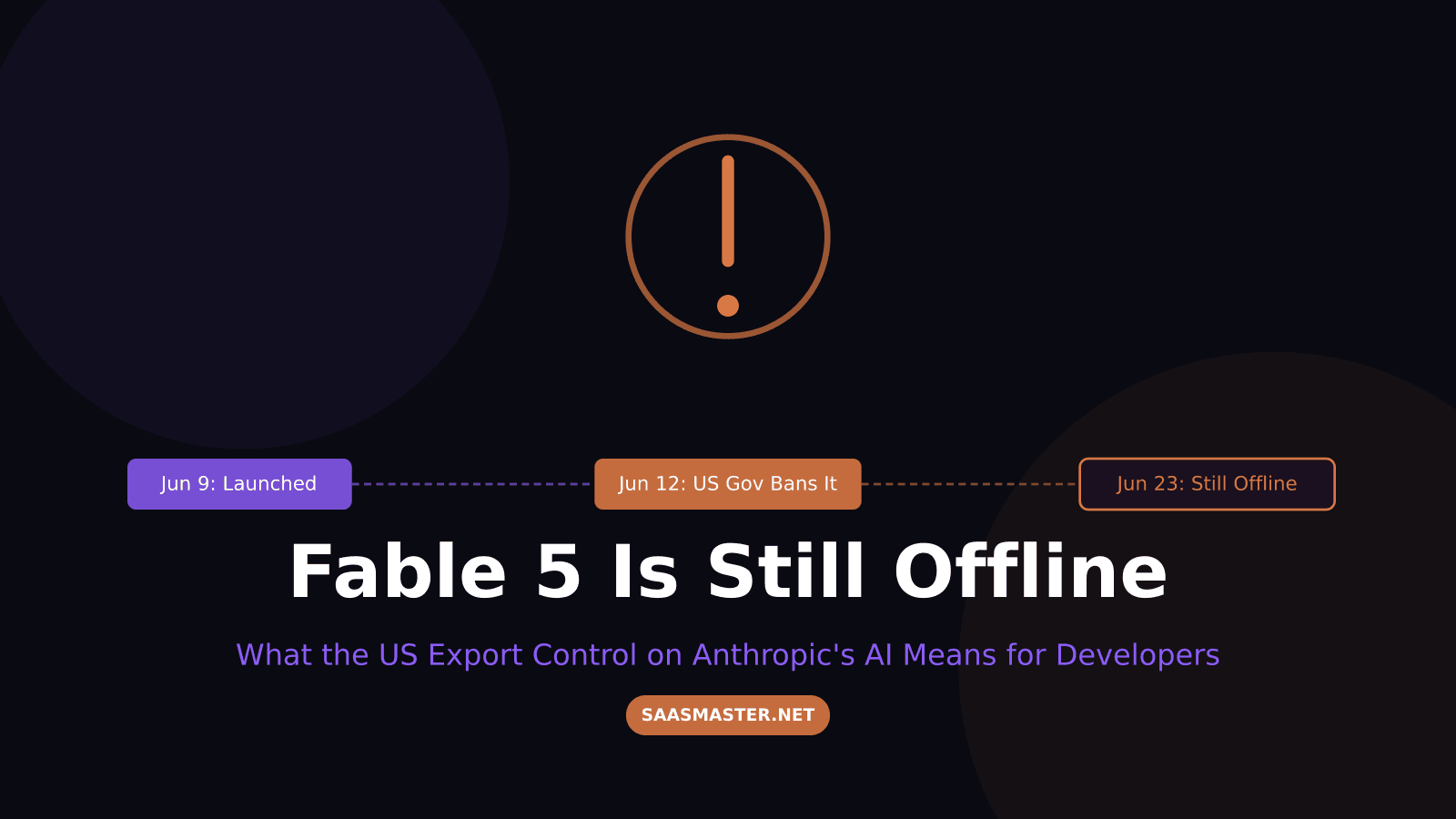 Fable 5 Is Still Offline: What the US Government's AI Export Control Means for Developers