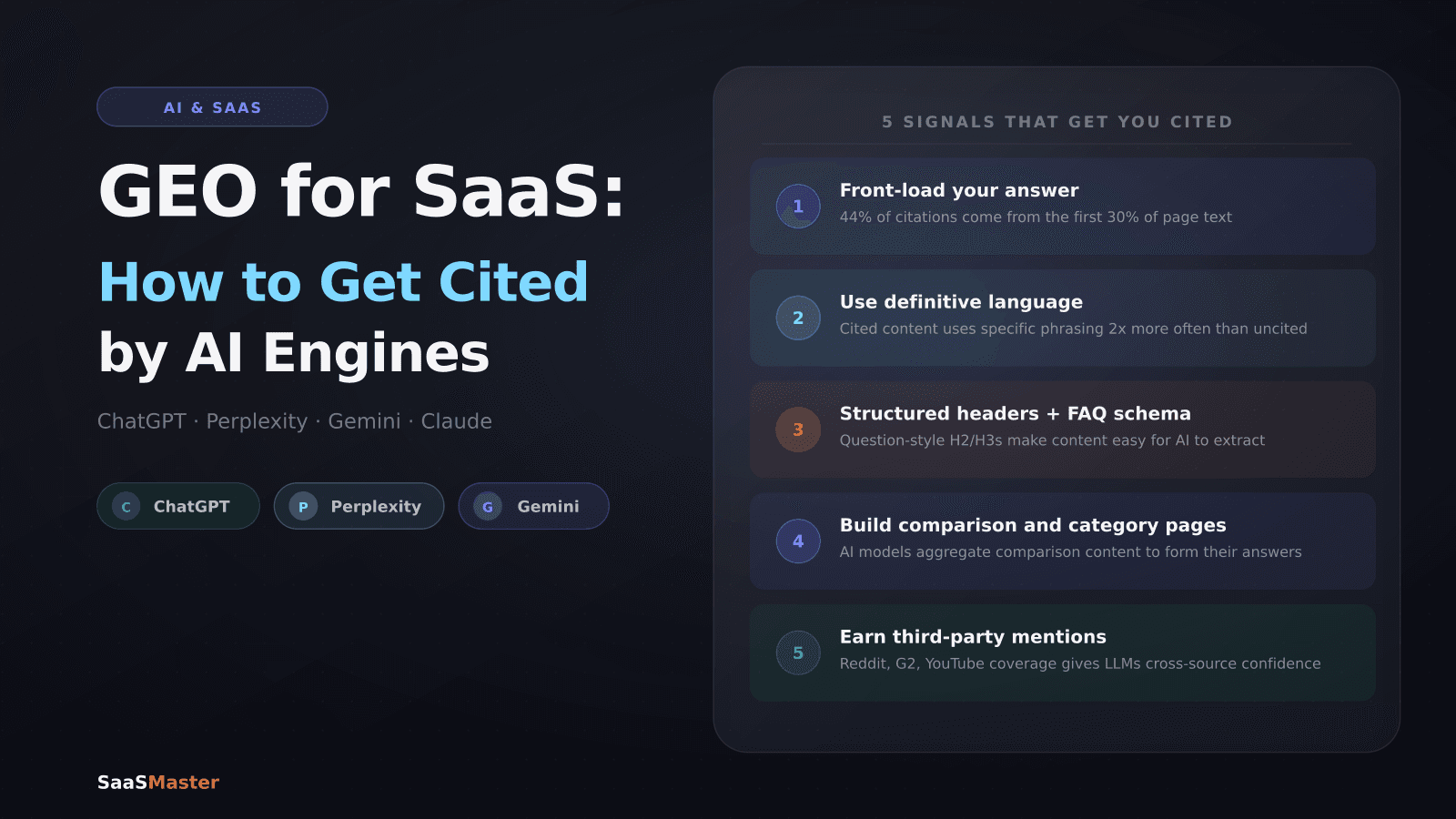 GEO for SaaS: How to Get Your Software Brand Cited by AI Engines