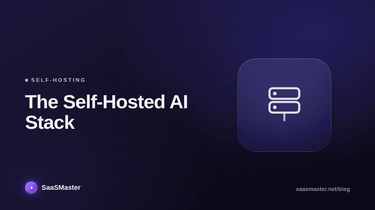 Server rack illustration with open-source AI tool logos