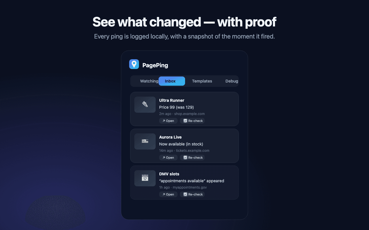 A snapshot of every change
