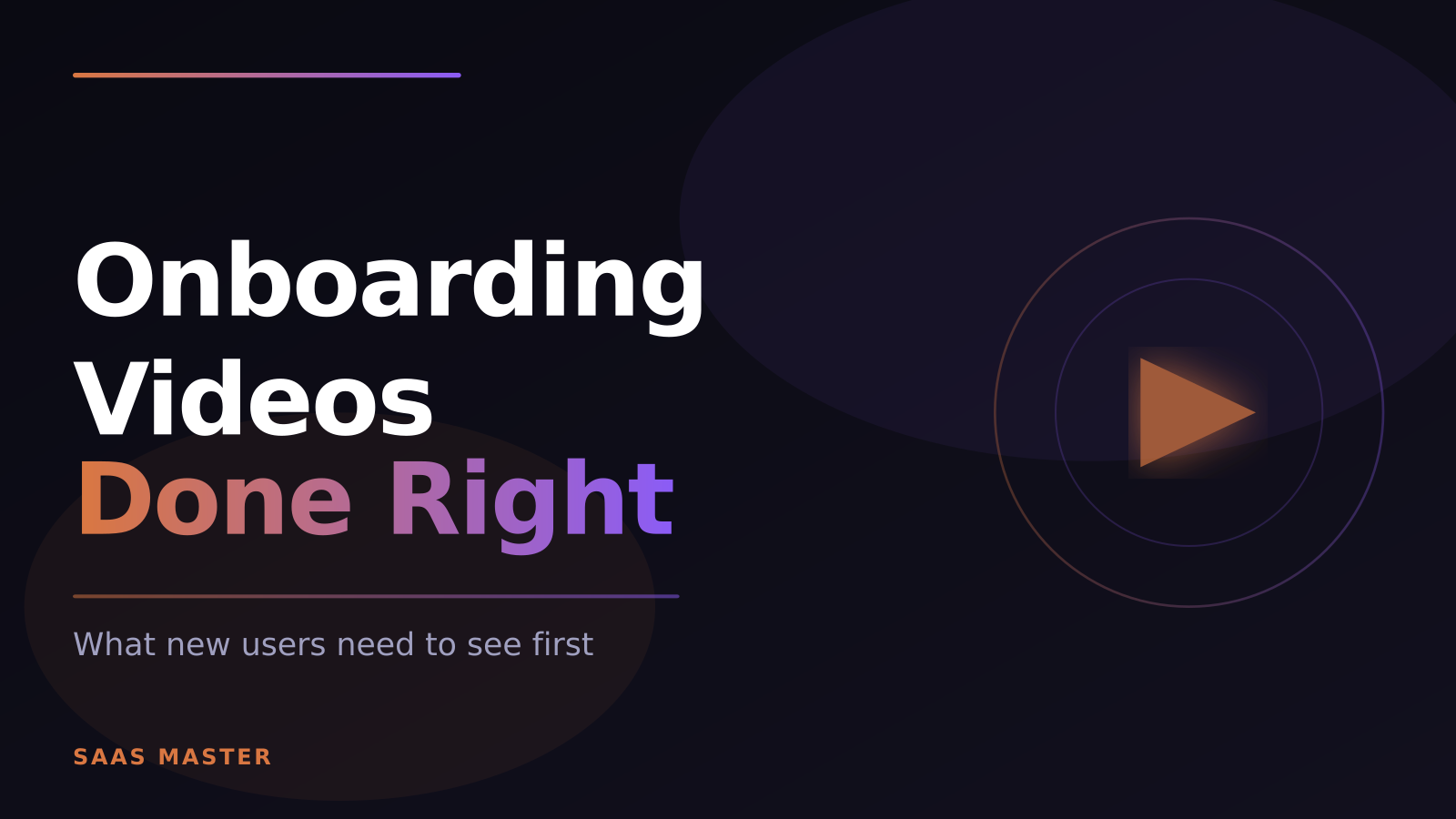 SaaS onboarding video strategy — what new users need to see first