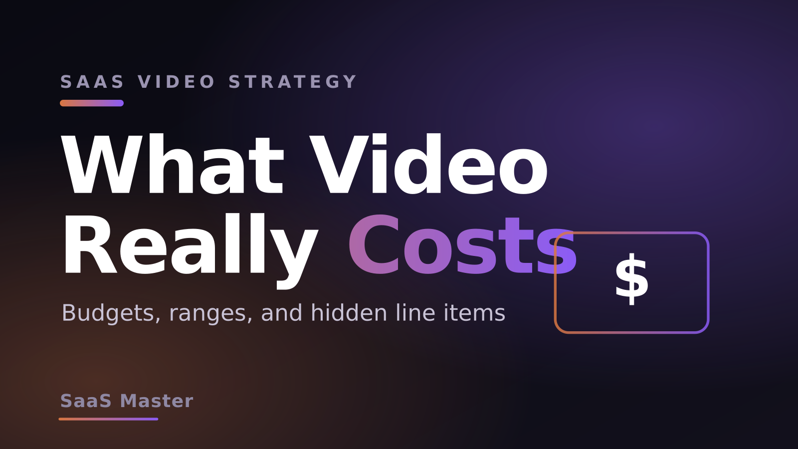 SaaS Video Strategy: what SaaS video production really costs in 2026