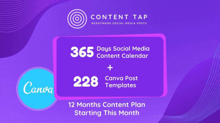 365 Days Social Media Content Calendar + 228 Canva Templates | Discover products. Stay weird.