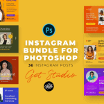 Instagram Bundle for Photoshop (by Get Studio) | Discover products. Stay weird.