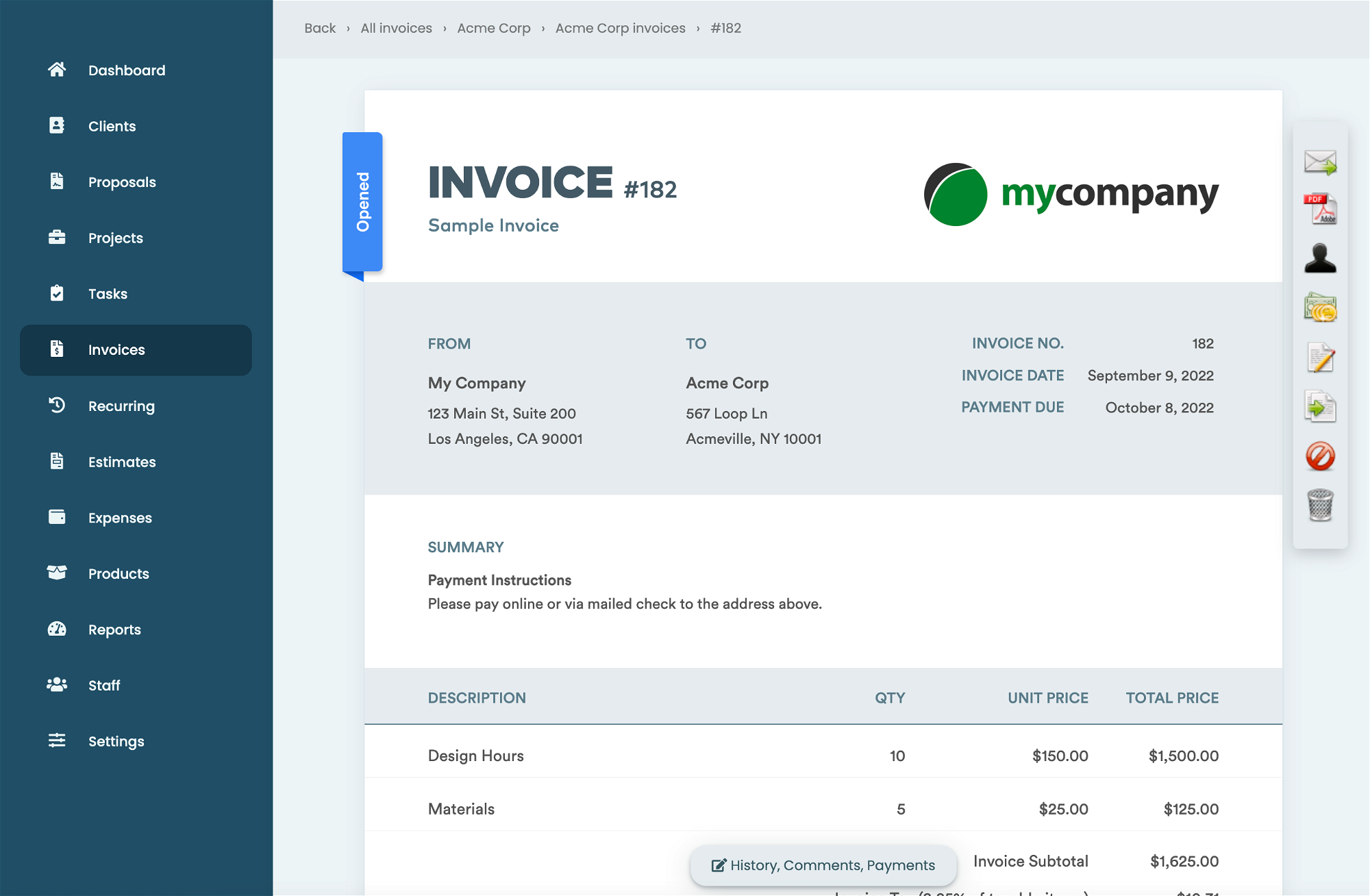 Branded invoices